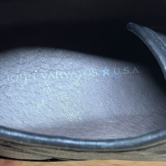 COPY - JOHN VARVATOS Reed 315 Black Leather White Rubber Sole Sneakers Men Size… - Picture 9 of 11